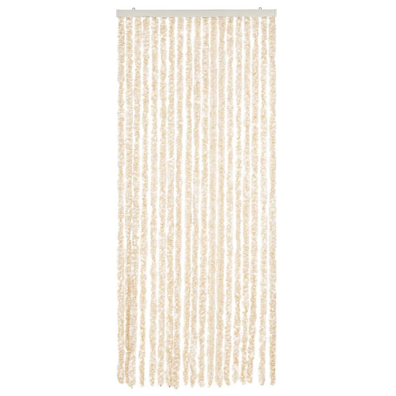 Load image into Gallery viewer, VidaXL Vliegengordijn 56x185 cm chenille beige en wit