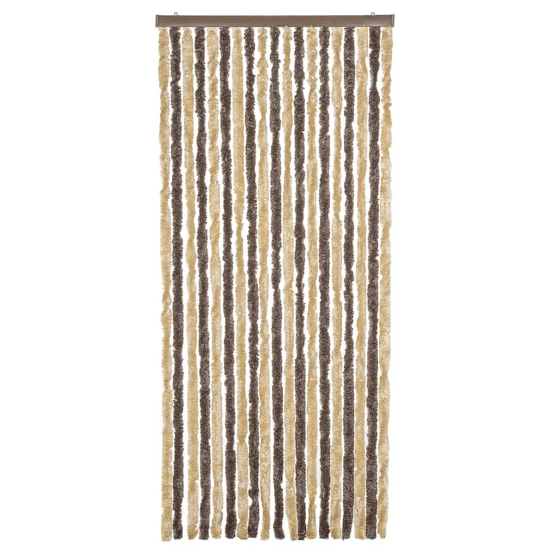 Load image into Gallery viewer, Vidaxl vliegengordijn 56x185 cm chenille donkerbruin en beige