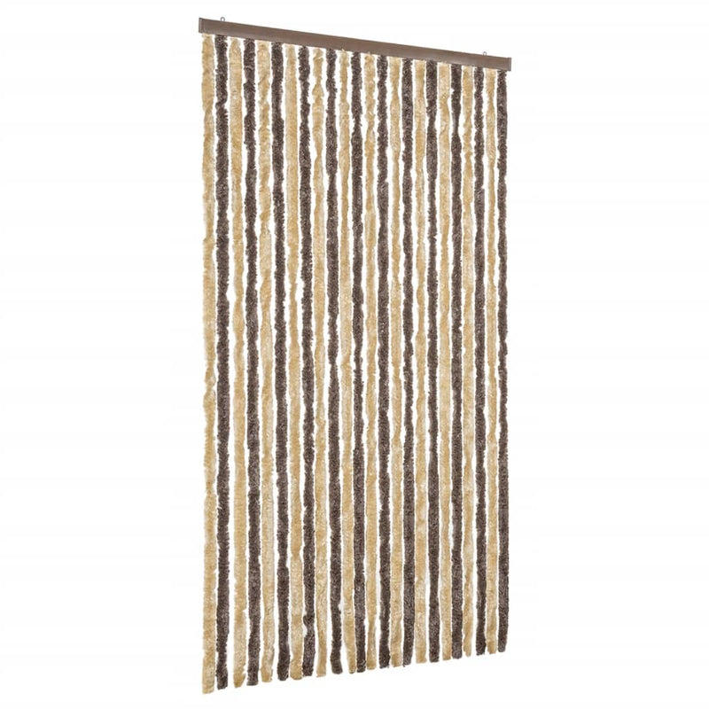 Load image into Gallery viewer, Vidaxl vliegengordijn 100x200 cm chenille donkerbruin en beige
