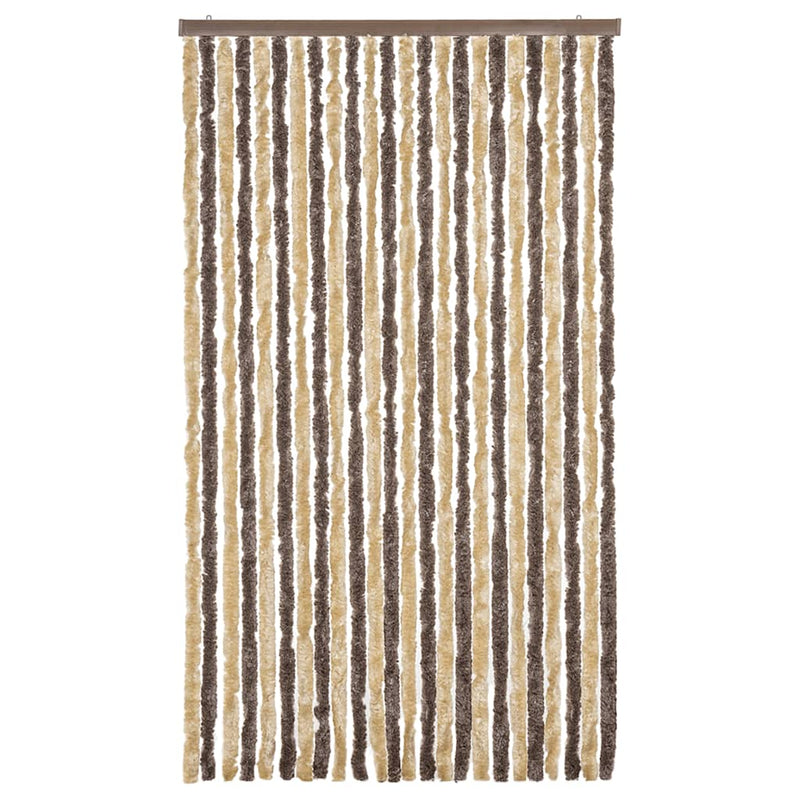 Load image into Gallery viewer, Vidaxl vliegengordijn 100x220 cm chenille donkerbruin en beige