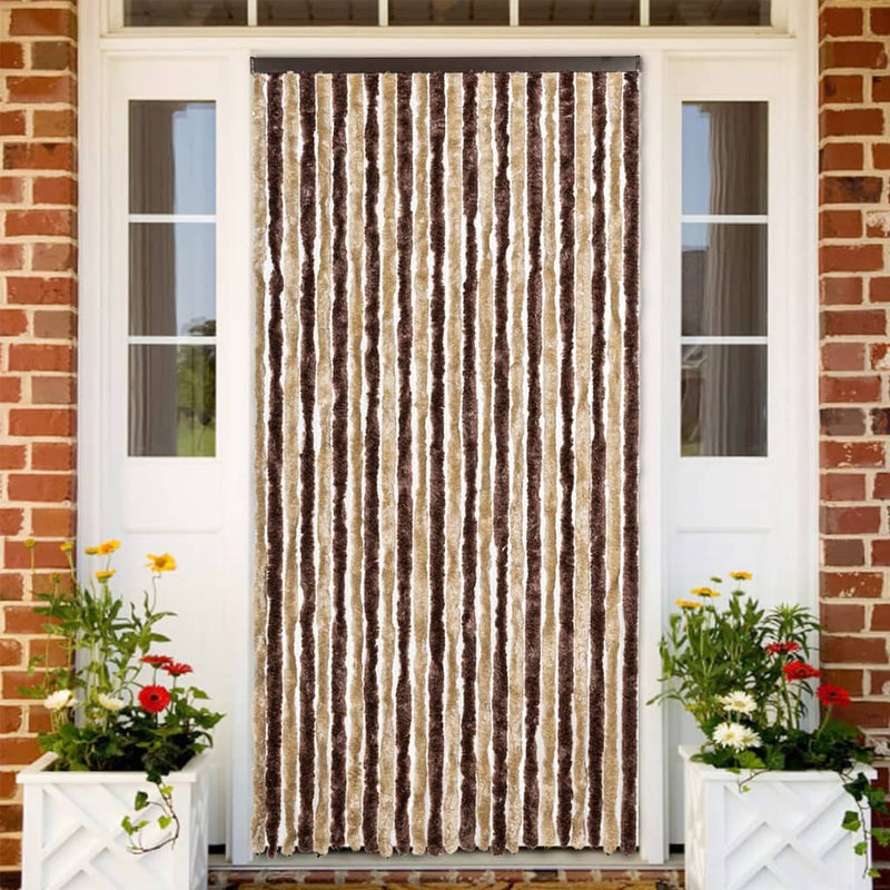 Load image into Gallery viewer, Vidaxl vliegengordijn 100x200 cm chenille beige en lichtbruin