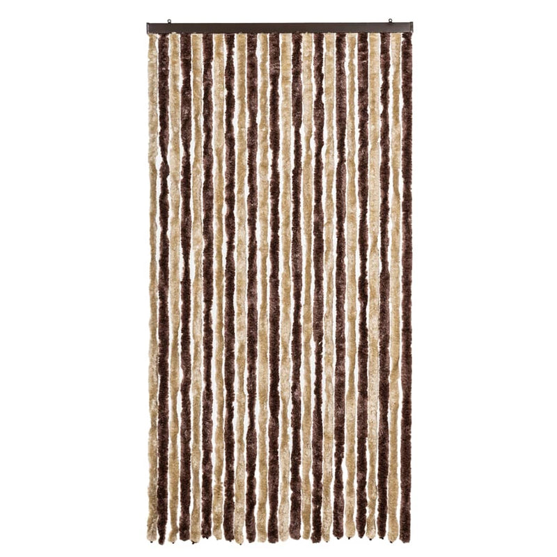 Afbeelding laden in galerijviewer, Vidaxl vliegengordijn 100x230 cm chenille beige en lichtbruin