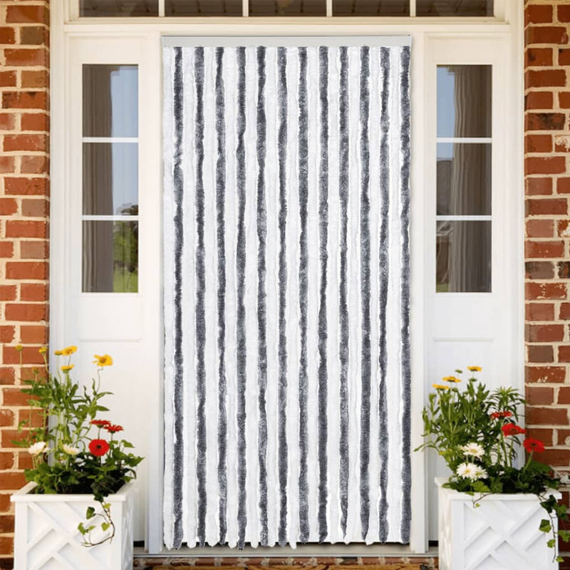 Load image into Gallery viewer, Vidaxl vliegengordijn 100x230 cm chenille grijs en wit