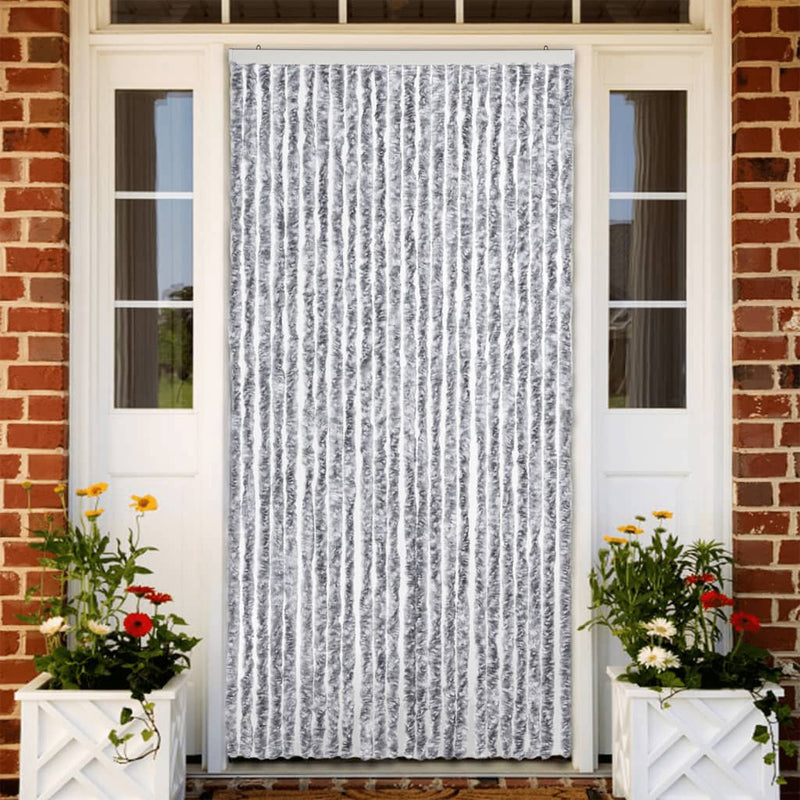 Load image into Gallery viewer, Vidaxl vliegengordijn 100x230 cm chenille wit en grijs