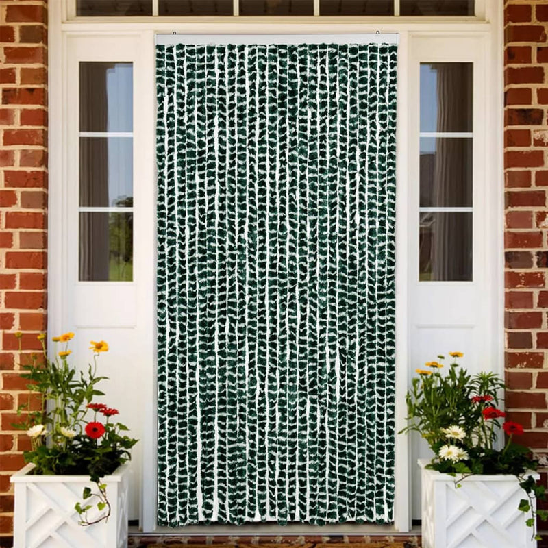 Load image into Gallery viewer, Vidaxl vliegengordijn 100x230 cm chenille groen en wit