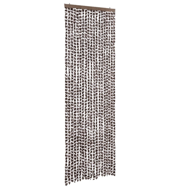 Load image into Gallery viewer, Vidaxl vliegengordijn 56x200 cm chenille bruin en wit