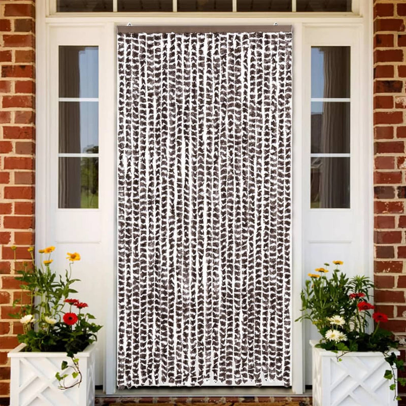Load image into Gallery viewer, Vidaxl vliegengordijn 100x230 cm chenille bruin en wit