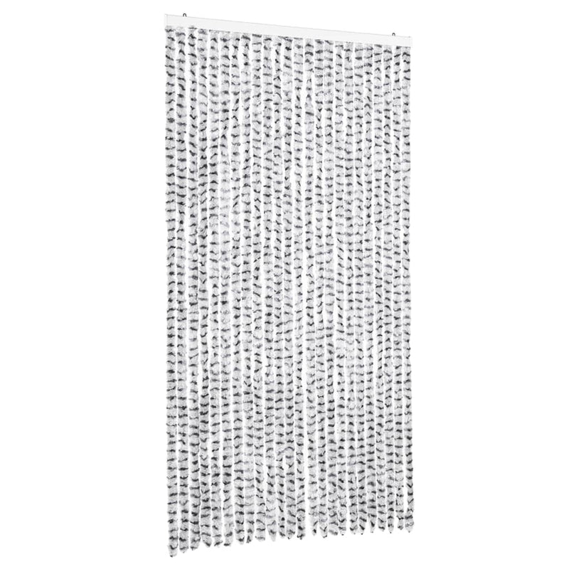 Afbeelding laden in galerijviewer, Vidaxl vliegengordijn 100x230 cm chenille lichtgrijs en donkergrijs