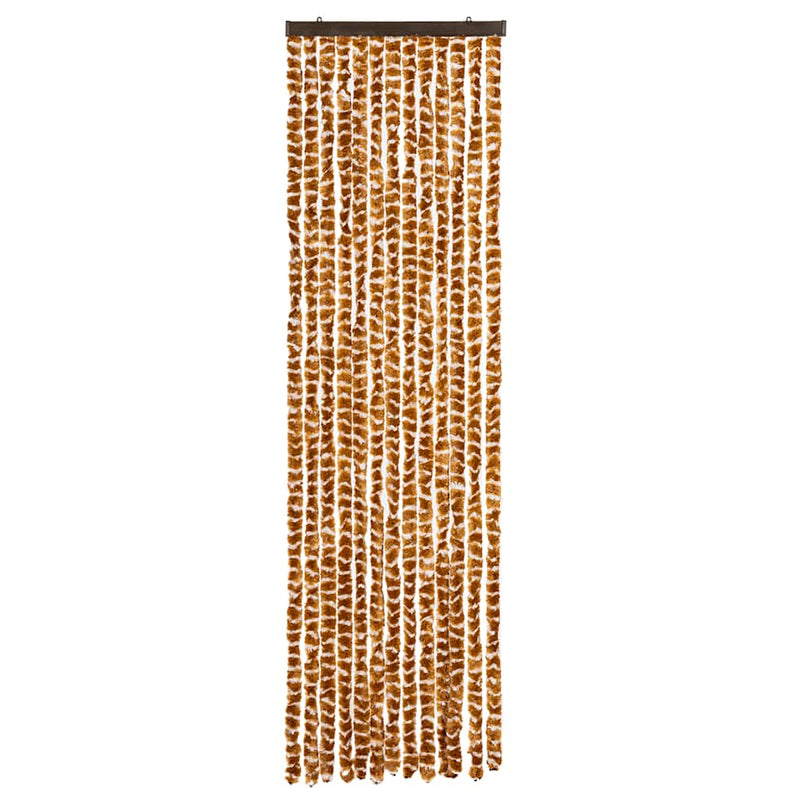 Load image into Gallery viewer, Vidaxl vliegengordijn 56x200 cm chenille okerkleurig en wit