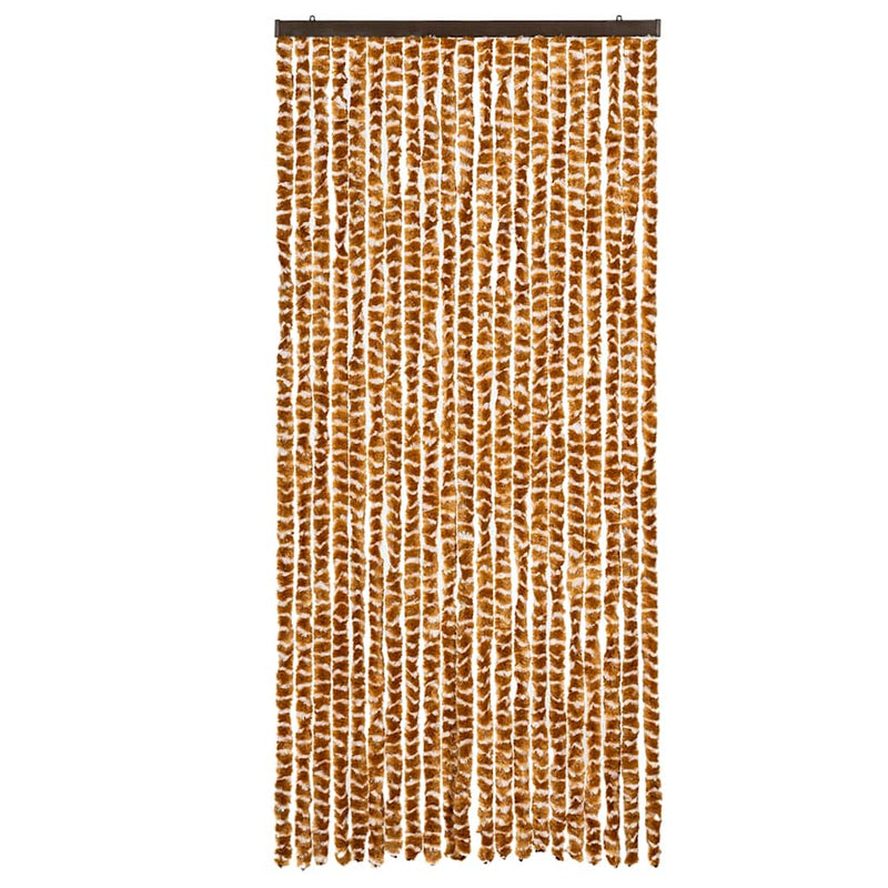 Load image into Gallery viewer, Vidaxl vliegengordijn 90x200 cm chenille okerkleurig en wit