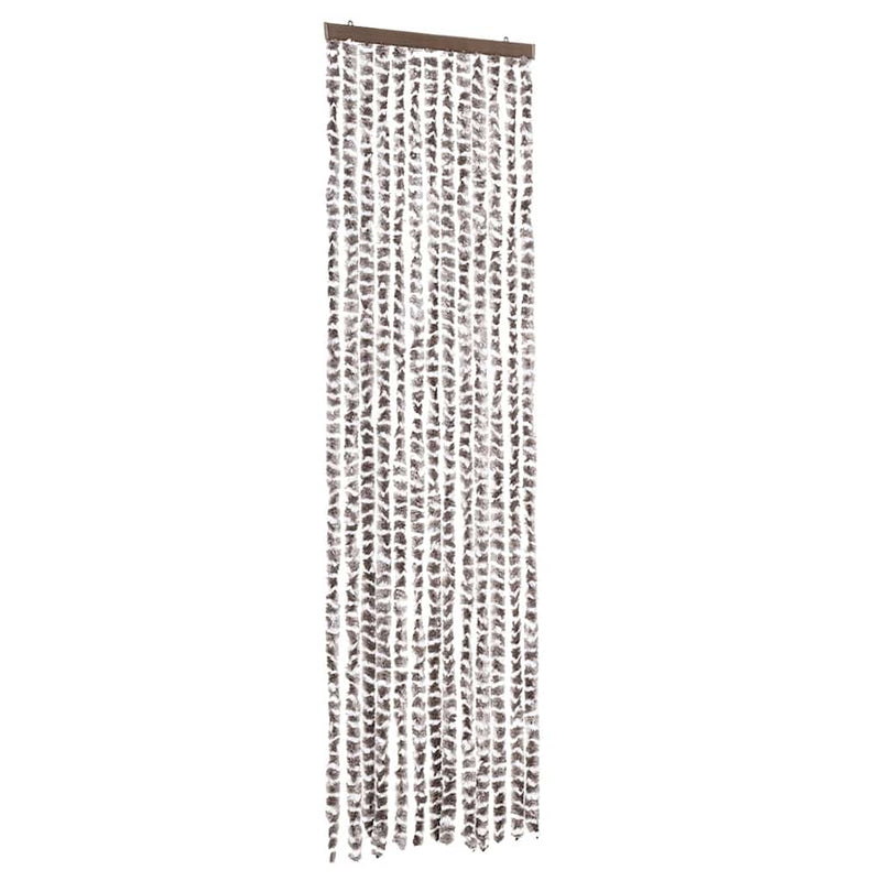 Load image into Gallery viewer, Vidaxl vliegengordijn 56x200 cm chenille taupe en wit