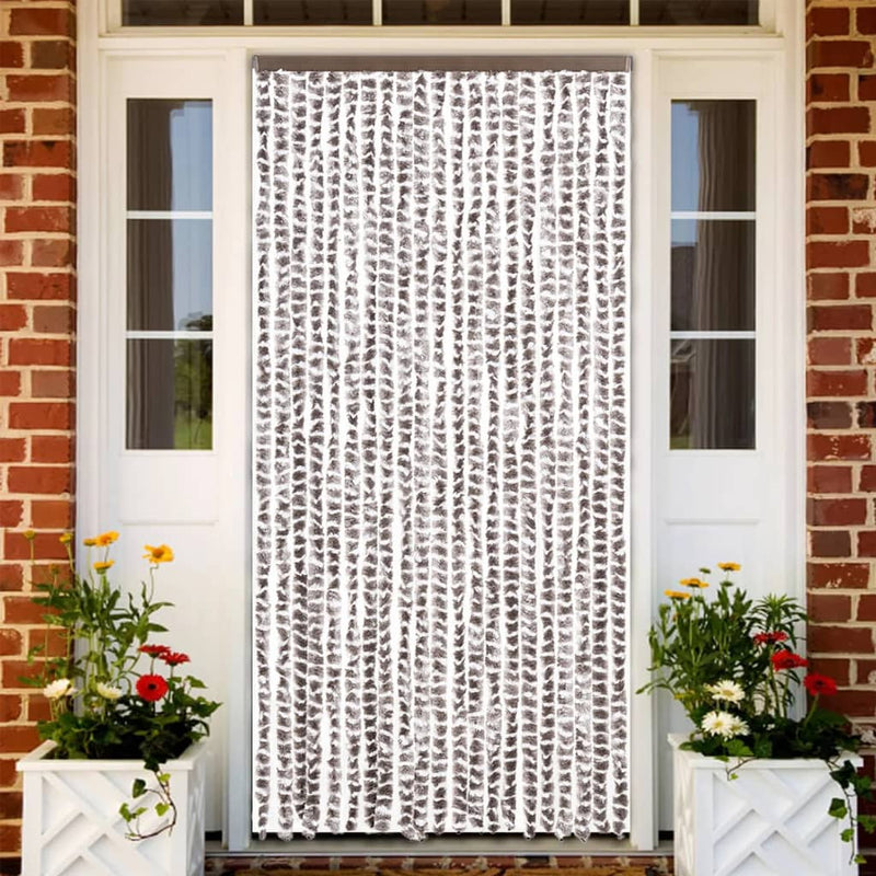 Load image into Gallery viewer, Vidaxl vliegengordijn 90x200 cm chenille taupe en wit