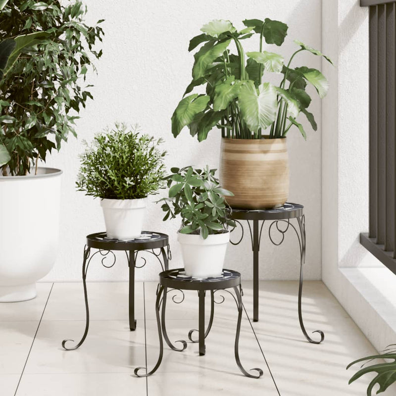 Load image into Gallery viewer, Vidaxl plantenstandaards 3 st keramiek zwart en wit