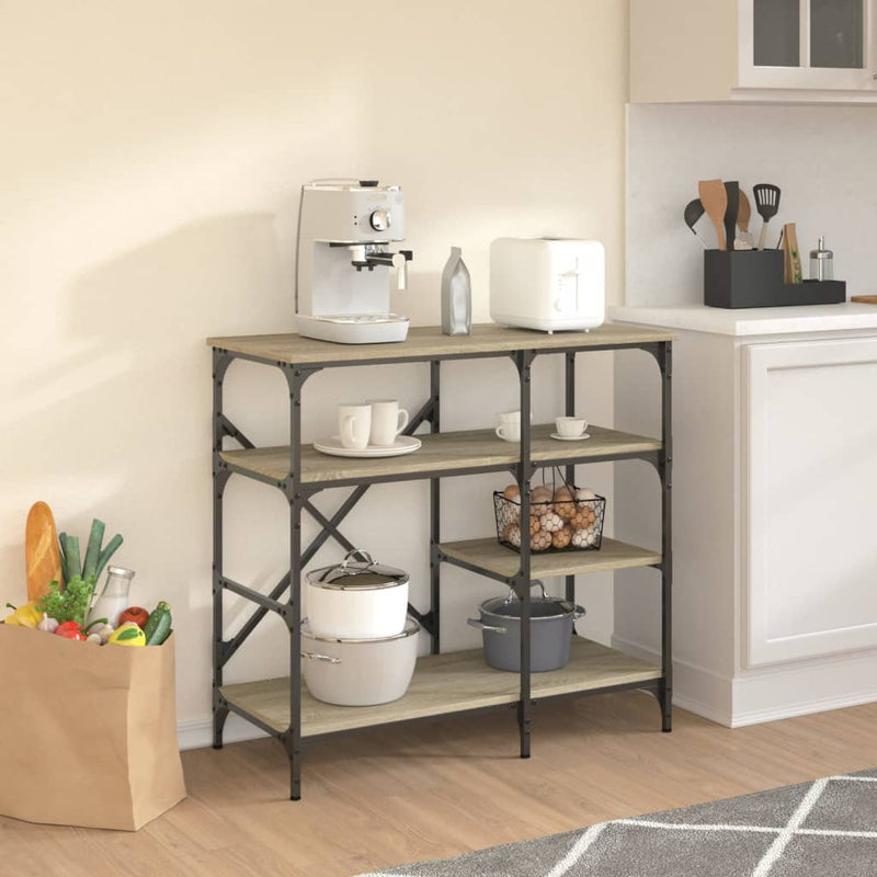 Load image into Gallery viewer, Vidaxl bakkersrek 90x40x84 cm bewerkt hout en metaal sonoma eiken