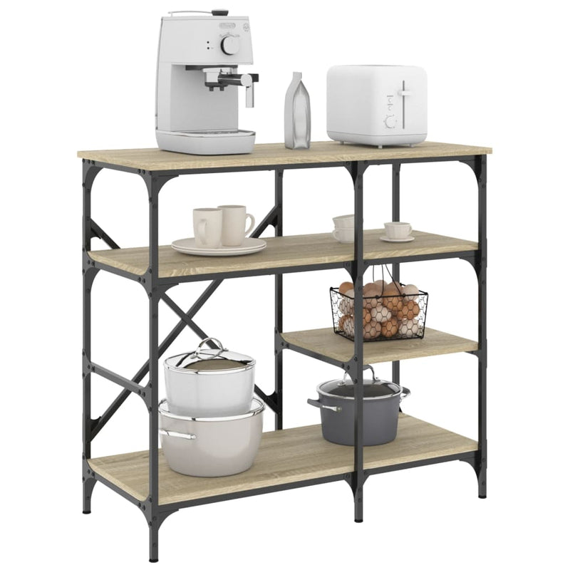 Load image into Gallery viewer, Vidaxl bakkersrek 90x40x84 cm bewerkt hout en metaal sonoma eiken