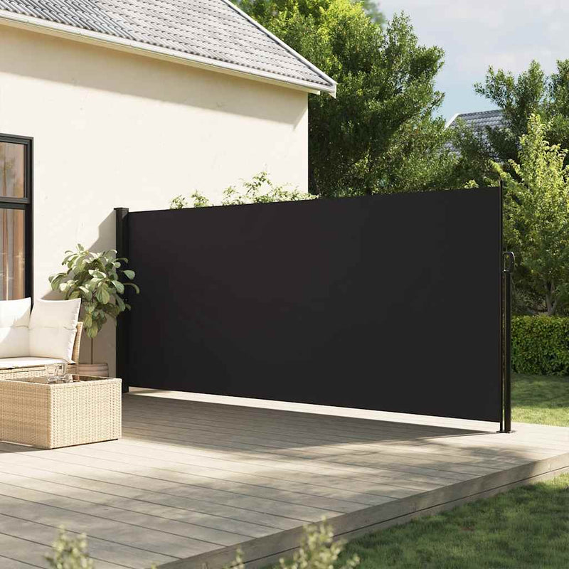 Laden Sie das Bild in Galerie -Viewer, Vidaxl windscherm uittrekbaar 160x300 cm zwart