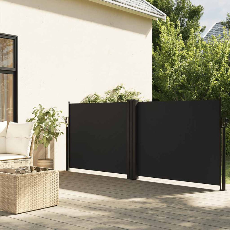 Load image into Gallery viewer, Vidaxl windscherm uittrekbaar 120x600 cm zwart