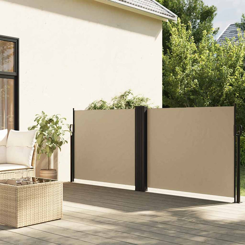 Load image into Gallery viewer, Vidaxl windscherm uittrekbaar 120x600 cm beige