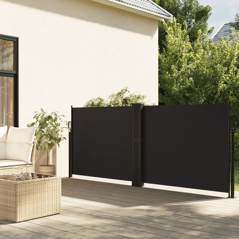 Load image into Gallery viewer, Vidaxl windscherm uittrekbaar 140x600 cm zwart