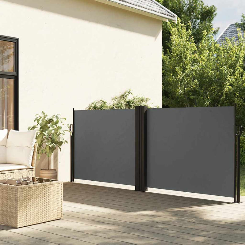 Load image into Gallery viewer, Vidaxl windscherm uittrekbaar 120x1200 cm antracietkleurig