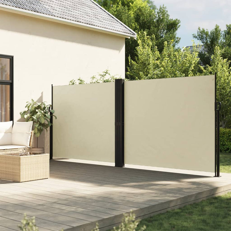 Load image into Gallery viewer, Vidaxl windscherm uittrekbaar 180x1200 cm crèmekleurig