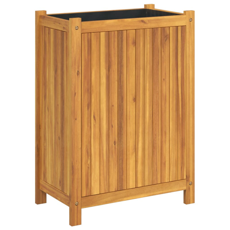Afbeelding laden in galerijviewer, Vidaxl plantenbak met voering 54x31x75 cm massief acaciahout