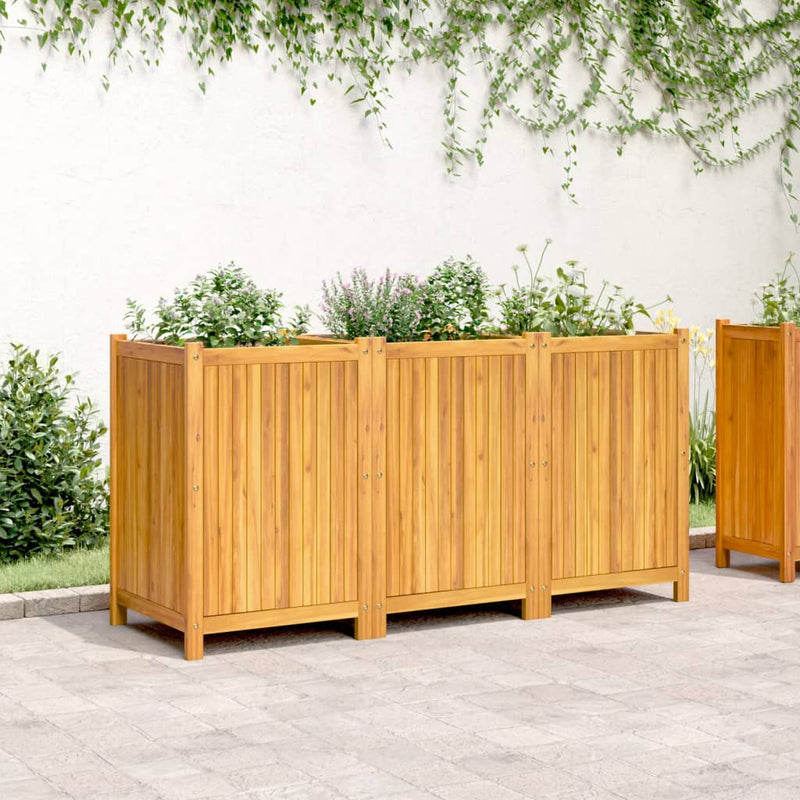 ギャラリービューアに画像をロードする, Vidaxl plantenbak met voering 150x50x75 cm massief acaciahout