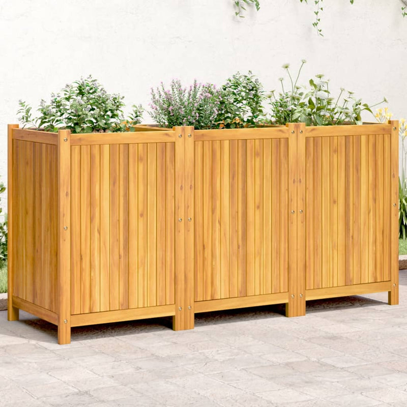 ギャラリービューアに画像をロードする, Vidaxl plantenbak met voering 150x50x75 cm massief acaciahout