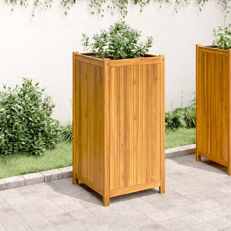 Load image into Gallery viewer, Vidaxl plantenbak met voering 50x50x100 cm massief acaciahout
