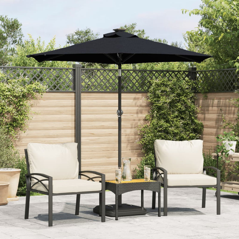 Load image into Gallery viewer, Vidaxl parasol met stalen paal 225x225x212 cm zwart