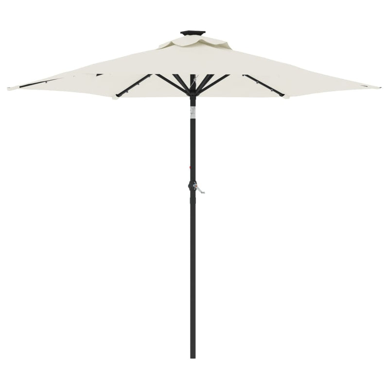 Load image into Gallery viewer, Vidaxl parasol met led's en stalen paal 225x225x212 cm wit