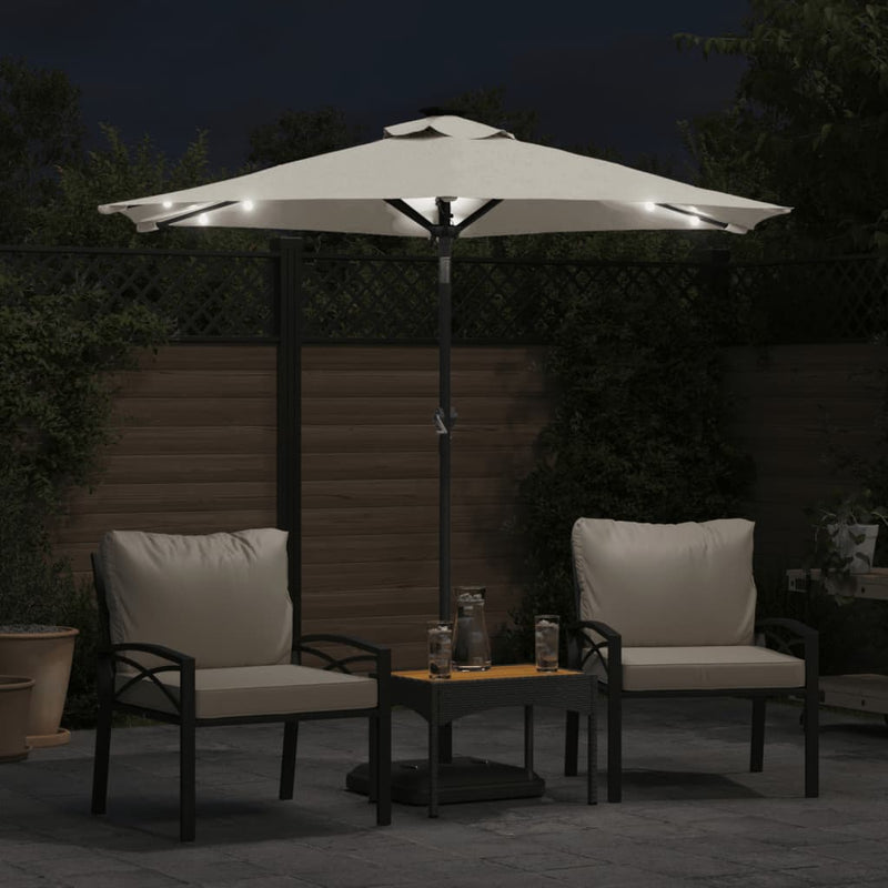 Load image into Gallery viewer, Vidaxl parasol met led's en stalen paal 225x225x212 cm wit