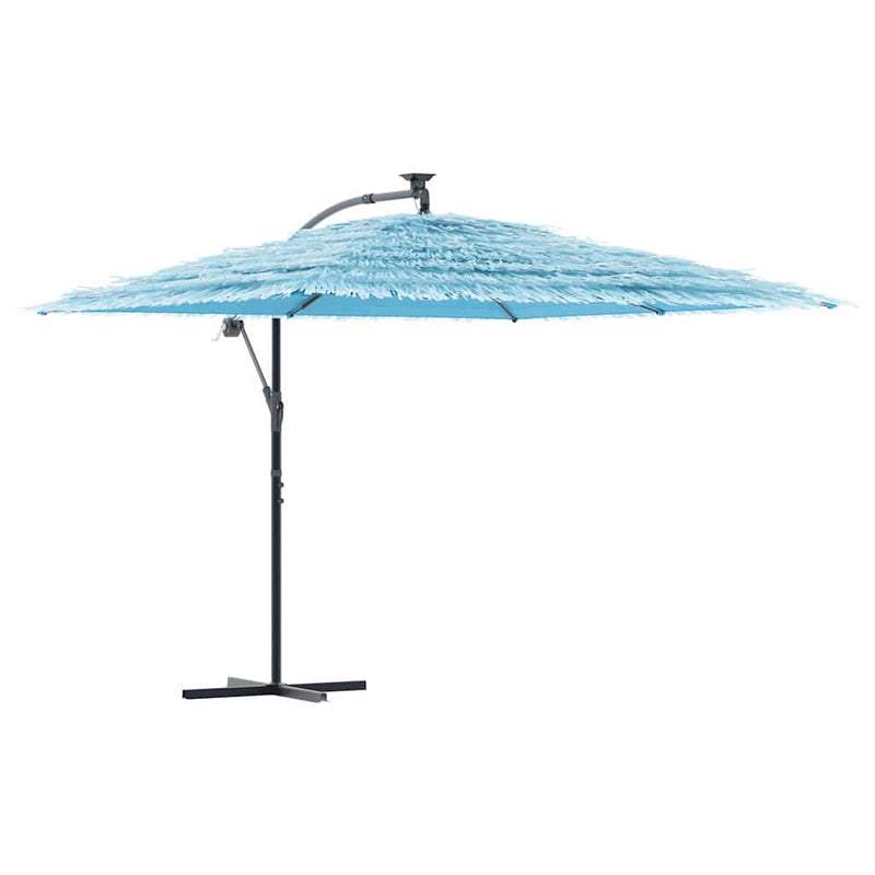 Cargue la imagen en el visor de la galería, Vidaxl parasol met stalen paal 290x290x238 cm blauw