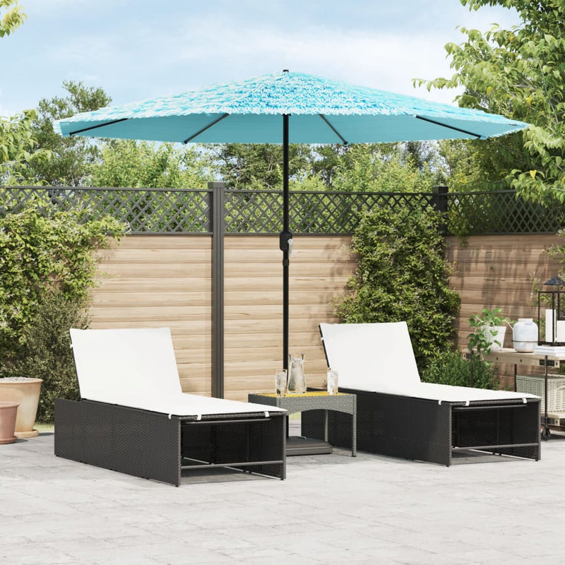 Afbeelding laden in galerijviewer, Vidaxl parasol met stalen paal 324x324x247 cm blauw