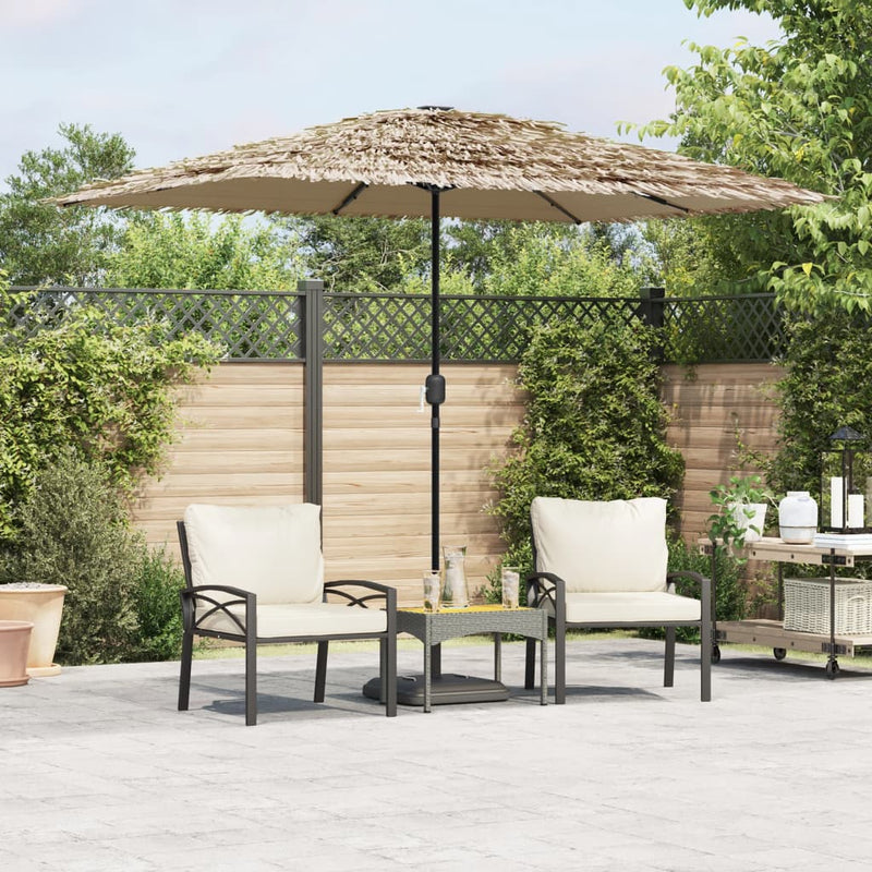 Load image into Gallery viewer, Vidaxl parasol met led's en stalen paal 300x200x250 cm bruin