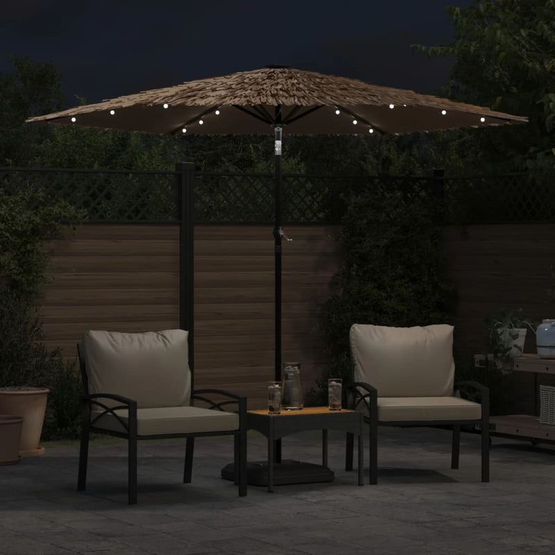 Load image into Gallery viewer, Vidaxl parasol met led's en stalen paal 268x268x226 cm bruin