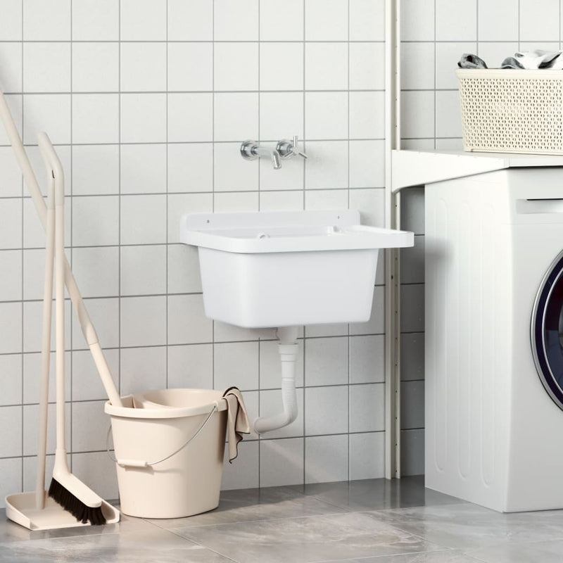 Load image into Gallery viewer, Vidaxl wasbak wandgemonteerd 50x35x24 cm hars wit