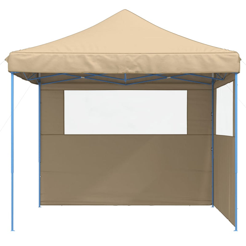 Load image into Gallery viewer, Vidaxl partytent inklapbaar pop-up met 2 zijwanden beige