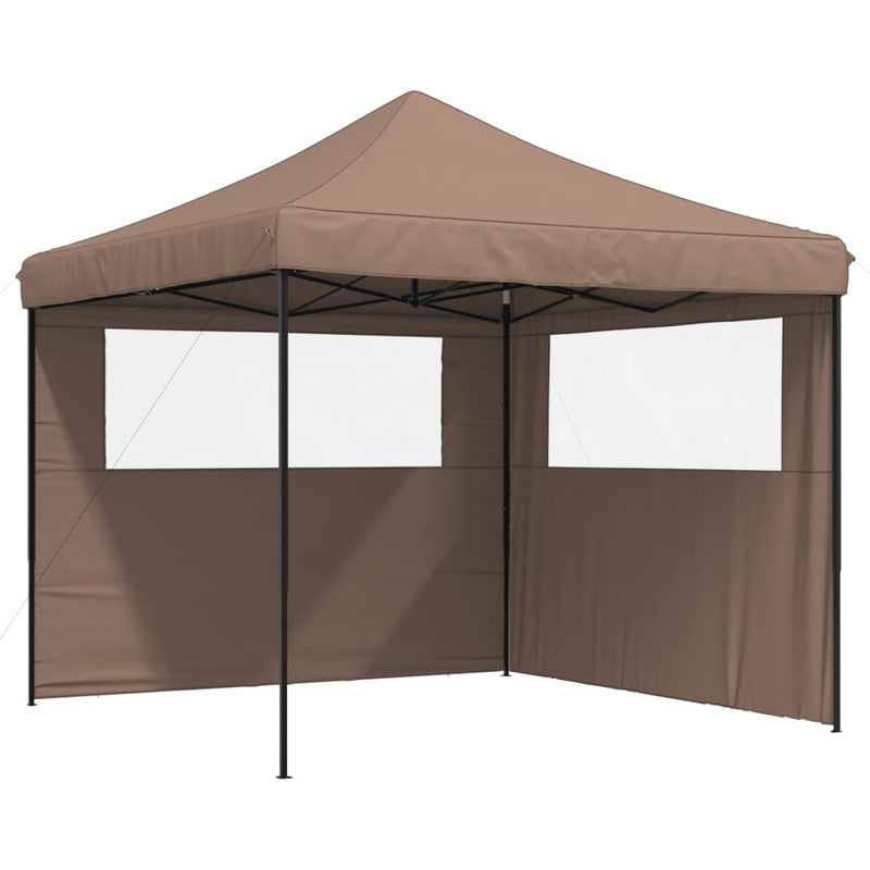 Load image into Gallery viewer, Vidaxl partytent inklapbaar pop-up met 2 zijwanden bruin