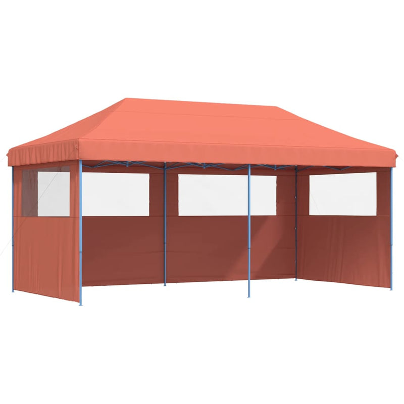 Load image into Gallery viewer, Vidaxl partytent inklapbaar pop-up met 3 zijwanden terracottakleurig