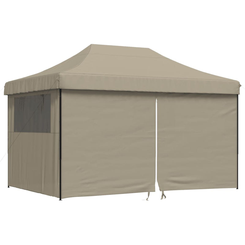Load image into Gallery viewer, Vidaxl partytent inklapbaar pop-up met 4 zijwanden taupe
