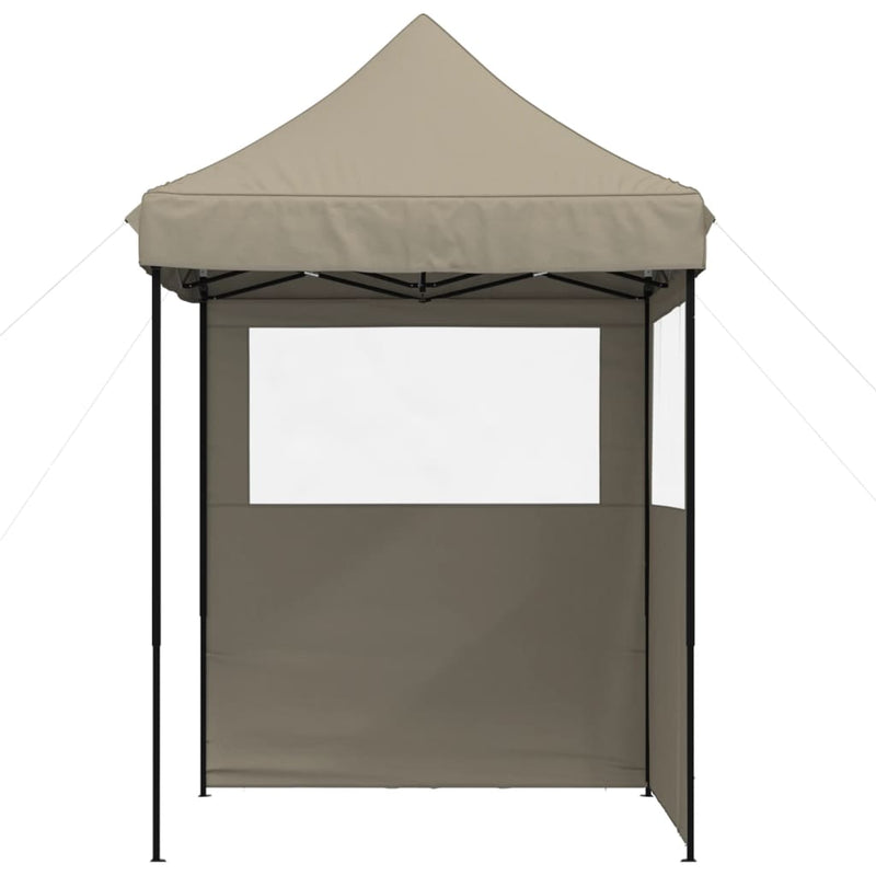 Cargue la imagen en el visor de la galería, Vidaxl partytent inklapbaar pop-up met 2 zijwanden taupe