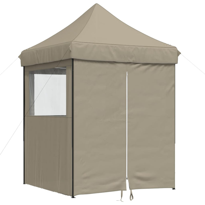 Cargue la imagen en el visor de la galería, Vidaxl partytent inklapbaar pop-up met 4 zijwanden taupe