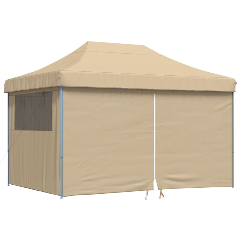 Laden Sie das Bild in Galerie -Viewer, Vidaxl partytent inklapbaar pop-up met 4 zijwanden beige