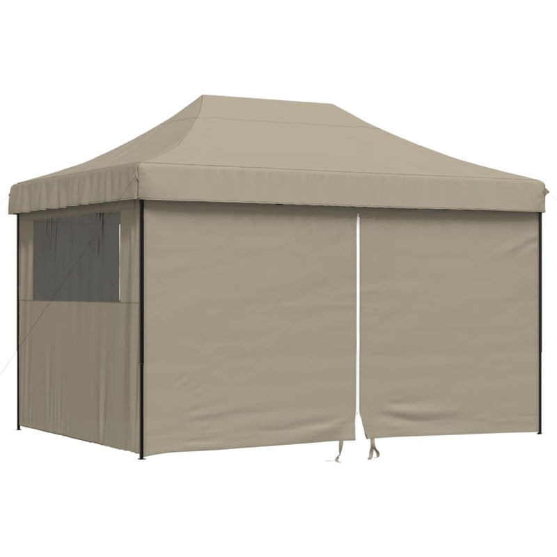 Cargue la imagen en el visor de la galería, Vidaxl partytent inklapbaar pop-up met 4 zijwanden taupe