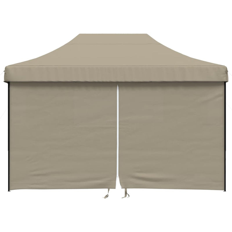 Cargue la imagen en el visor de la galería, Vidaxl partytent inklapbaar pop-up met 4 zijwanden taupe
