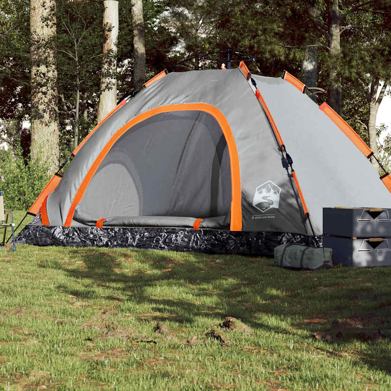 Load image into Gallery viewer, Vidaxl tent 5-persoons snelontgrendeling grijs en oranje