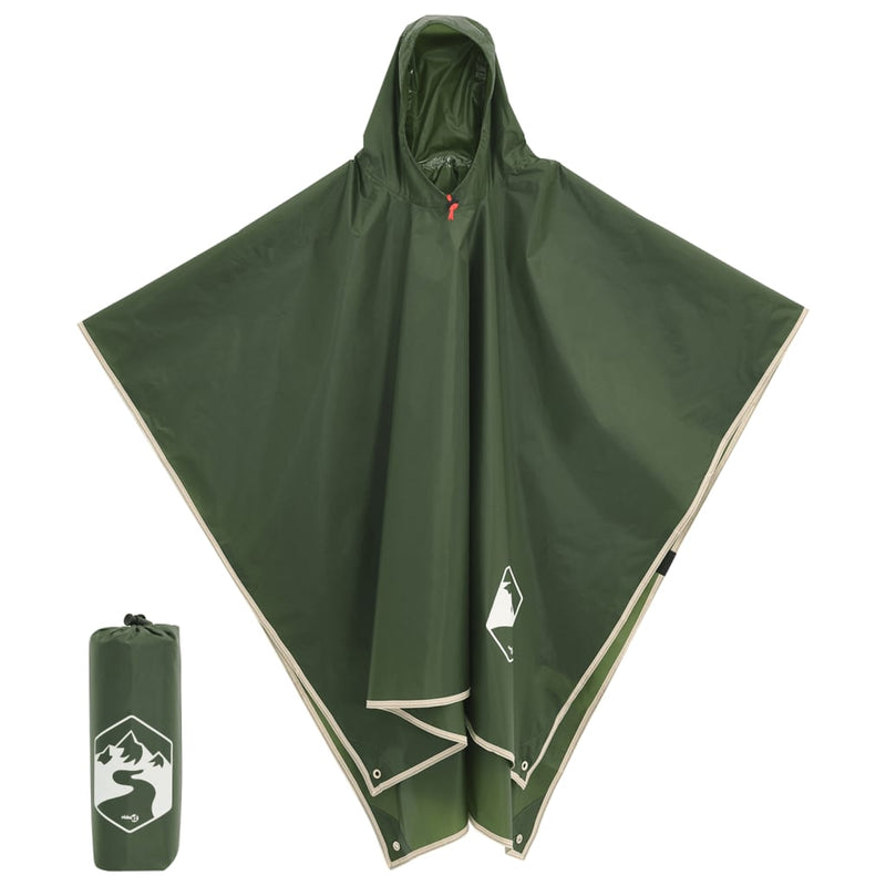 Load image into Gallery viewer, Vidaxl regenponcho met capuchon 2-in-1 ontwerp 223x145 cm groen