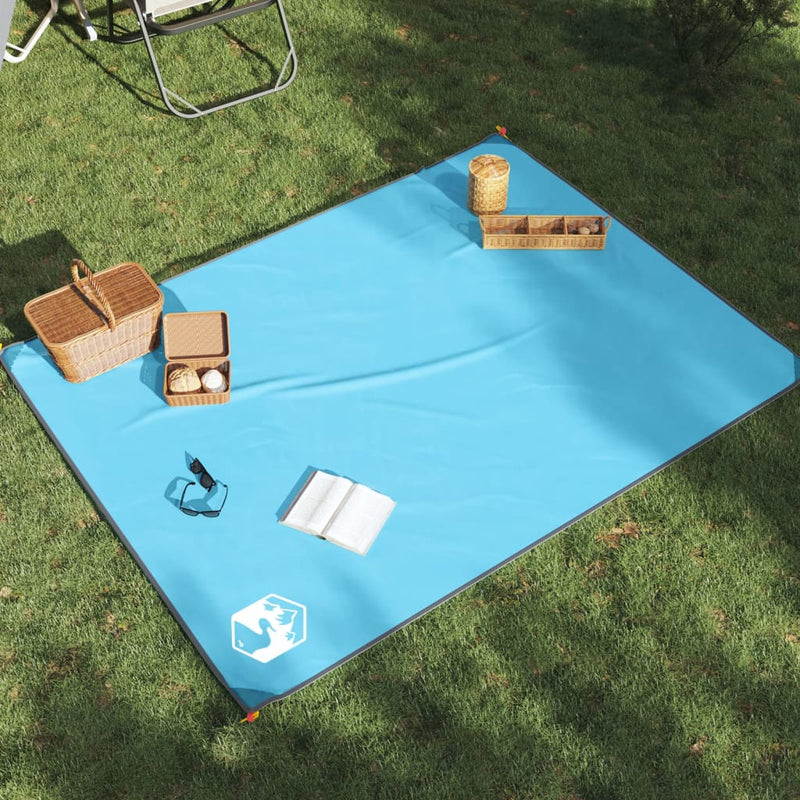 Load image into Gallery viewer, Vidaxl picknickkleed met haringen 205x155 cm blauw