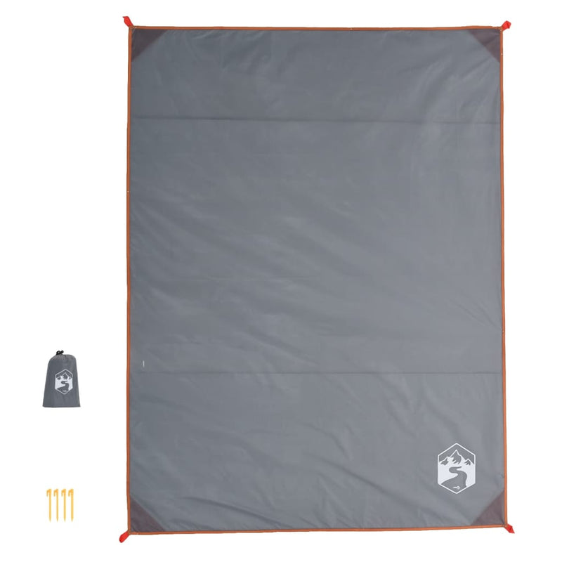 Load image into Gallery viewer, Vidaxl picknickkleed met haringen 205x155 cm grijs en oranje